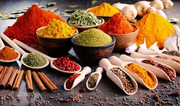 variety of herbs and spices